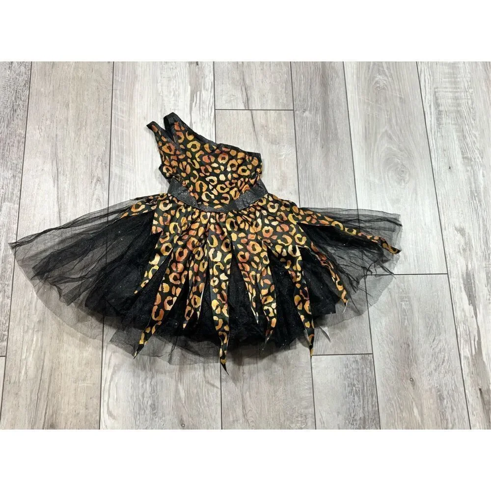 Leopard cheetah cave girl dress Halloween costume size 4-6